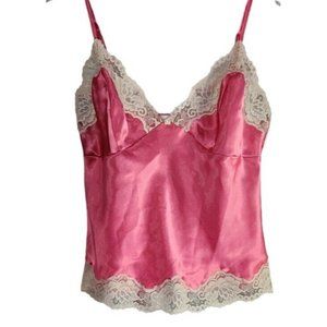 Cimejour Ladies' Camisole Hot Pink  With White Lace Sz M